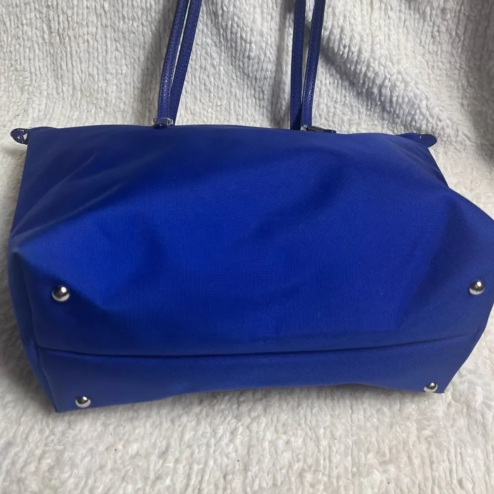 Lauren Ralph Lauren Nylon Royal Blue Medium tote synthetic straps & trim .
